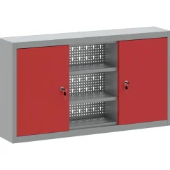 vidaXL Armoire à outils avec étagère Rouge et Gris 100 x 20 x 55 cm