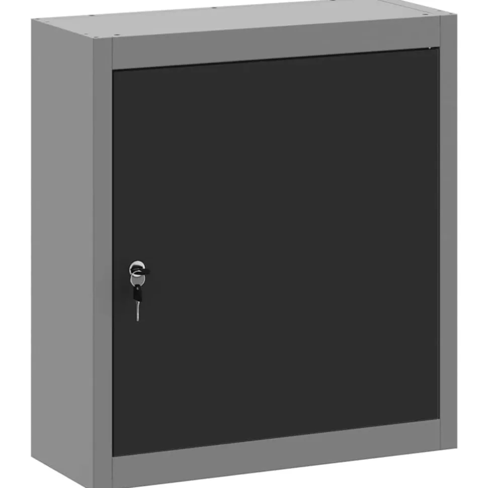 vidaXL Armoire à outils avec étagère Noir et gris 50 x 20 x 55 cm