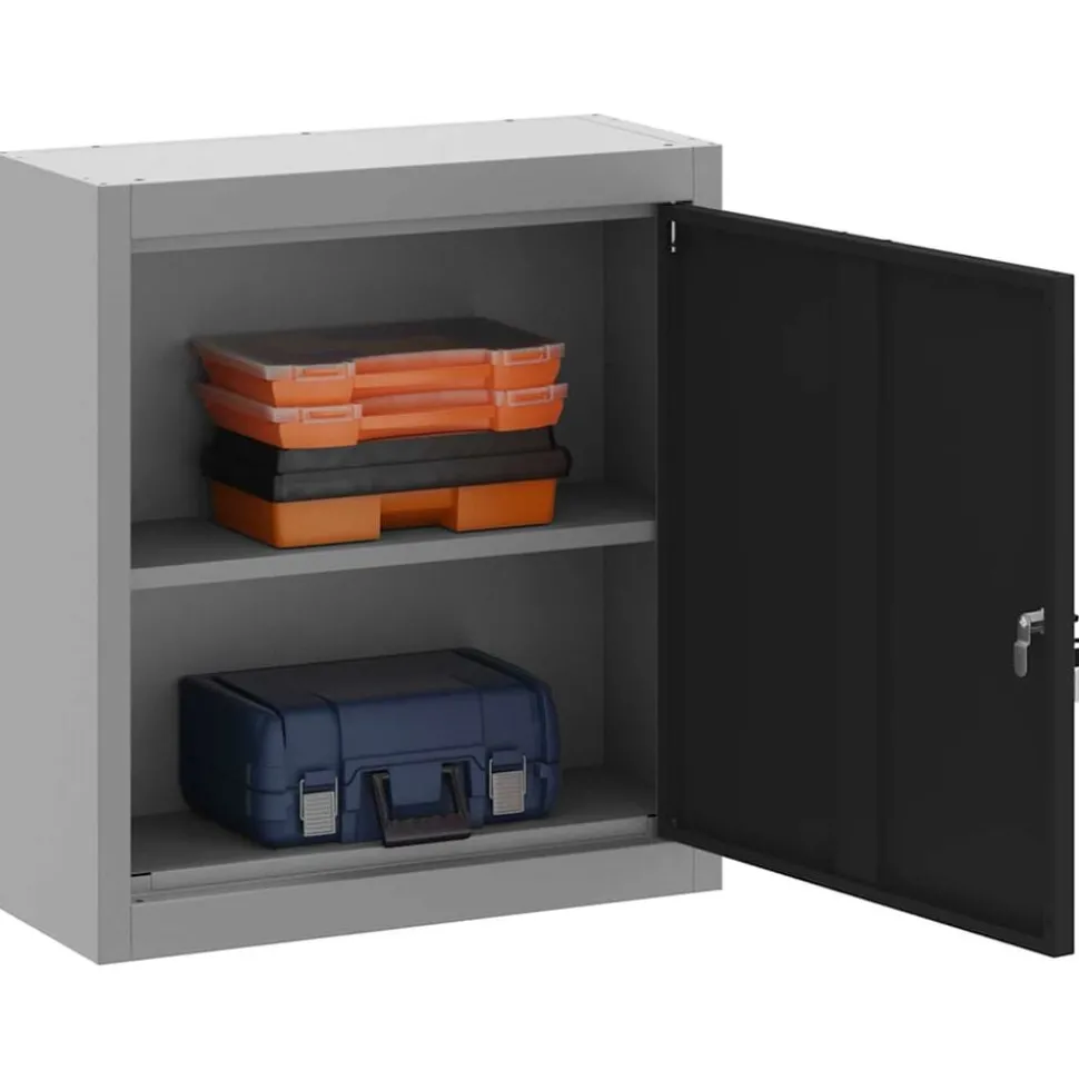 vidaXL Armoire à outils avec étagère Noir et gris 50 x 20 x 55 cm