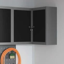 vidaXL Armoire à outils avec étagère Noir et gris 55 x 55 x 55 cm