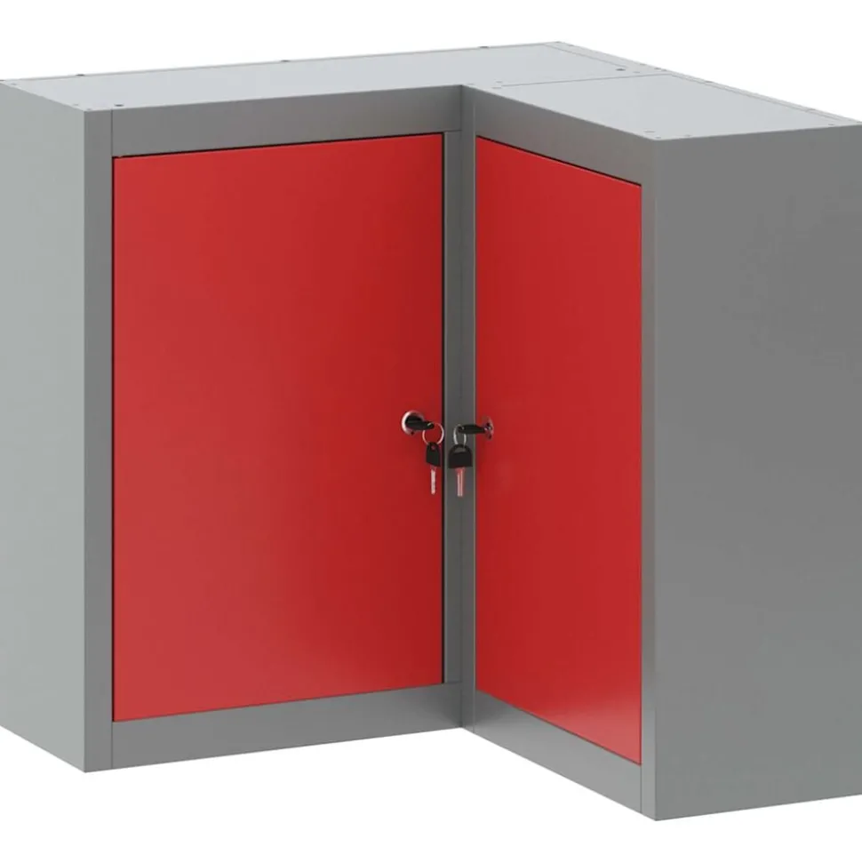 vidaXL Armoire à outils avec étagère Rouge et Gris 55 x 55 x 55 cm