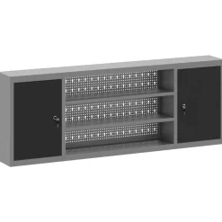 vidaXL Armoire à outils avec étagère Noir et gris 150 x 20 x 55 cm