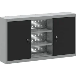 vidaXL Armoire à outils avec étagère Noir et gris 50 x 20 x 55 cm
