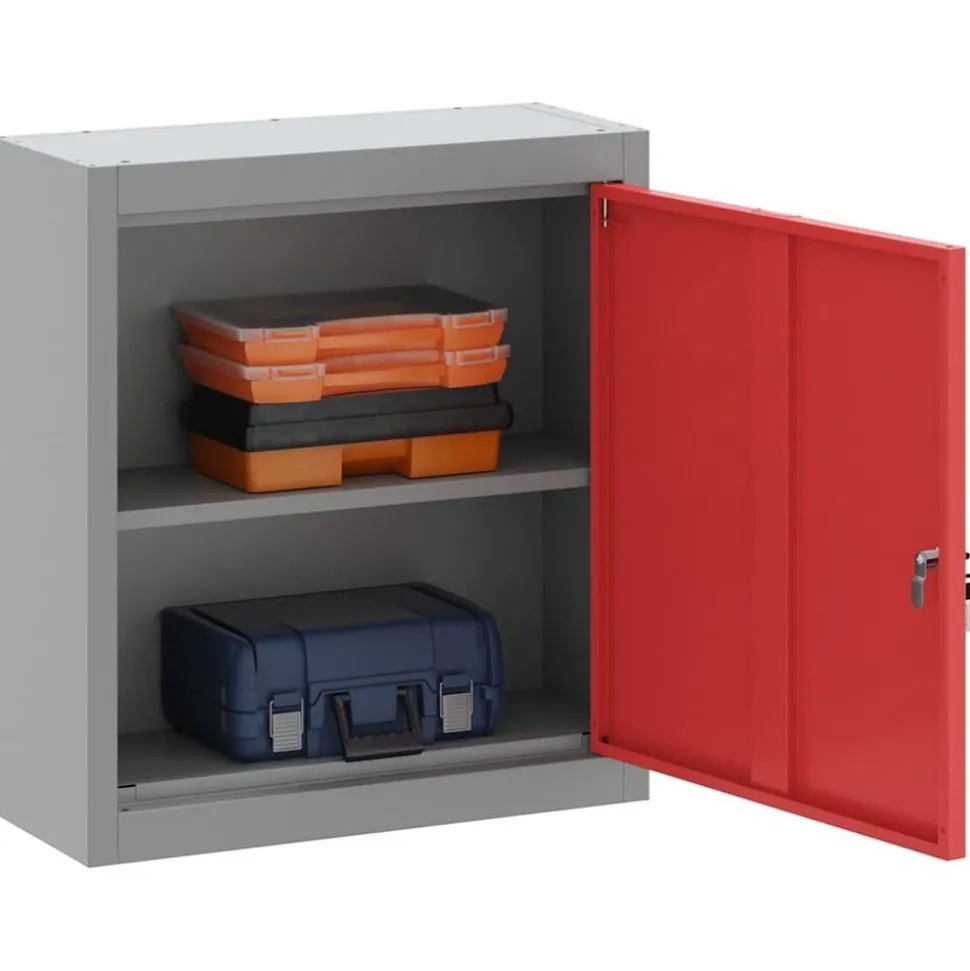 vidaXL Armoire à outils avec étagère Rouge et Gris 50 x 20 x 55 cm