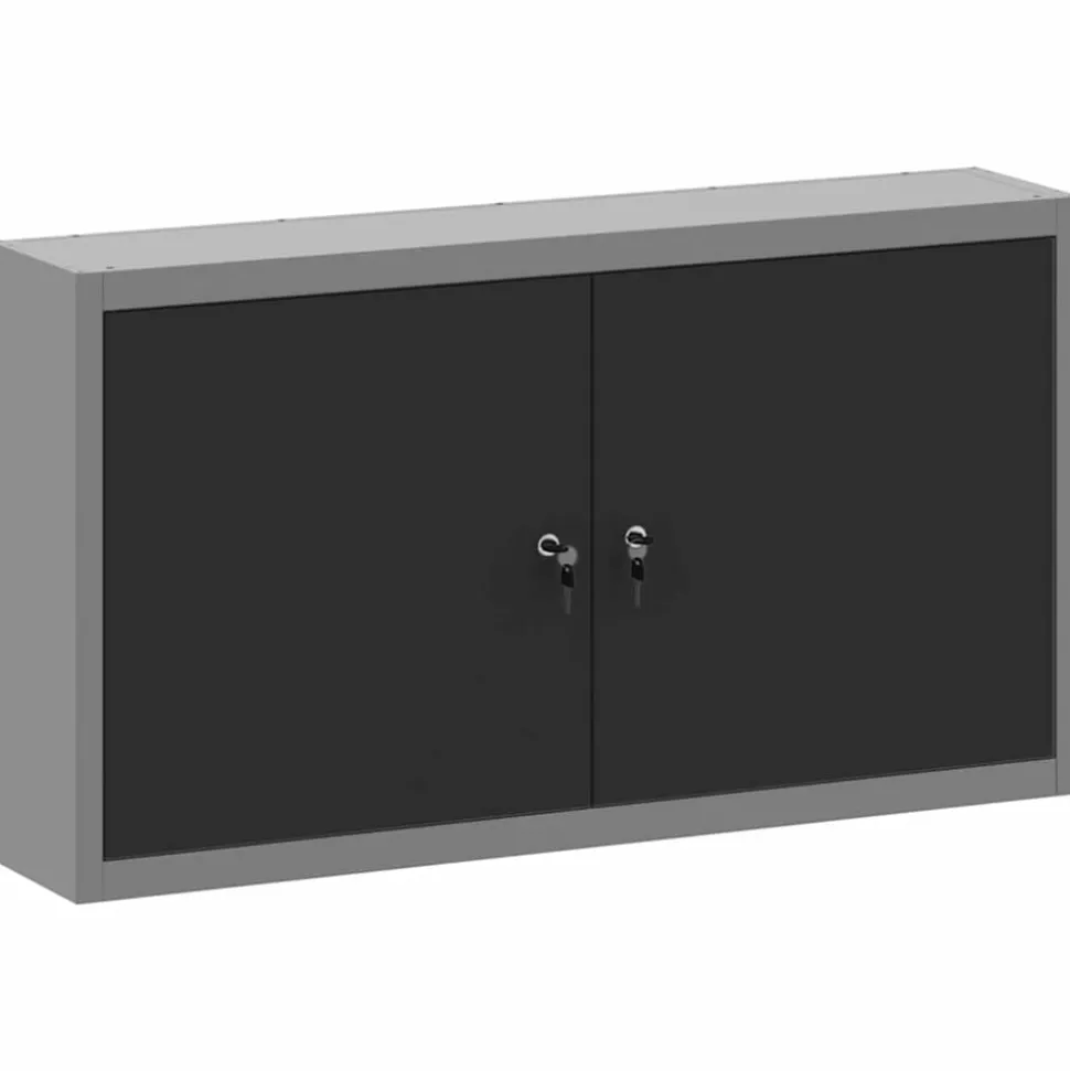 vidaXL Armoire à outils avec étagère Noir et gris 50 x 20 x 55 cm