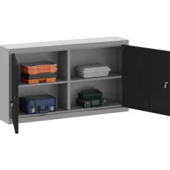 vidaXL Armoire à outils avec étagère Noir et gris 50 x 20 x 55 cm