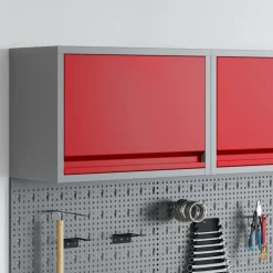 vidaXL Armoire à outils avec stockage Rouge et Gris 50 x 25 x 35 cm