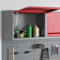 vidaXL Armoire à outils avec stockage Rouge et Gris 50 x 25 x 35 cm