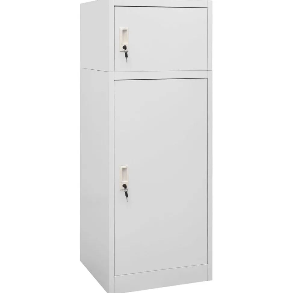 vidaXL Armoire à selles Gris clair 53x53x140 cm Acier