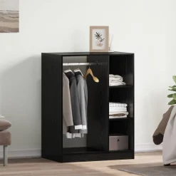 vidaXL Armoire avec étagère avec stockage Chêne noir 77 x 48 x 102 cm