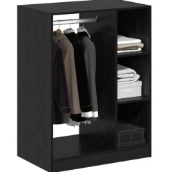 vidaXL Armoire avec étagère avec stockage Chêne noir 77 x 48 x 102 cm