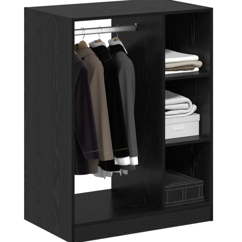 vidaXL Armoire avec étagère avec stockage Chêne noir 77 x 48 x 102 cm