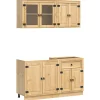 vidaXL Armoire avec étagère avec porte SKI 4 pcs Brun Miel Pin massif
