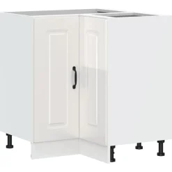 vidaXL Armoire d'angle de cuisine Kalmar blanc brillant
