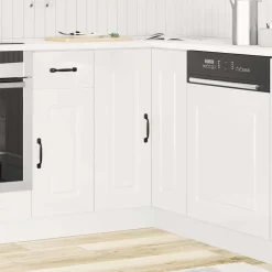 vidaXL Armoire d'angle de cuisine Kalmar blanc brillant