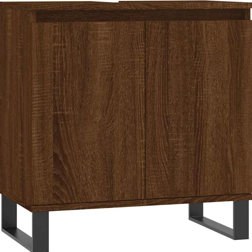 vidaXL Armoire de bain chêne marron 58x33x60 cm bois d'ingénierie