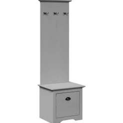 vidaXL Armoire de couloir avec crochets BODO gris 50x40x157 cm