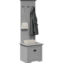 vidaXL Armoire de couloir avec crochets BODO gris 50x40x157 cm