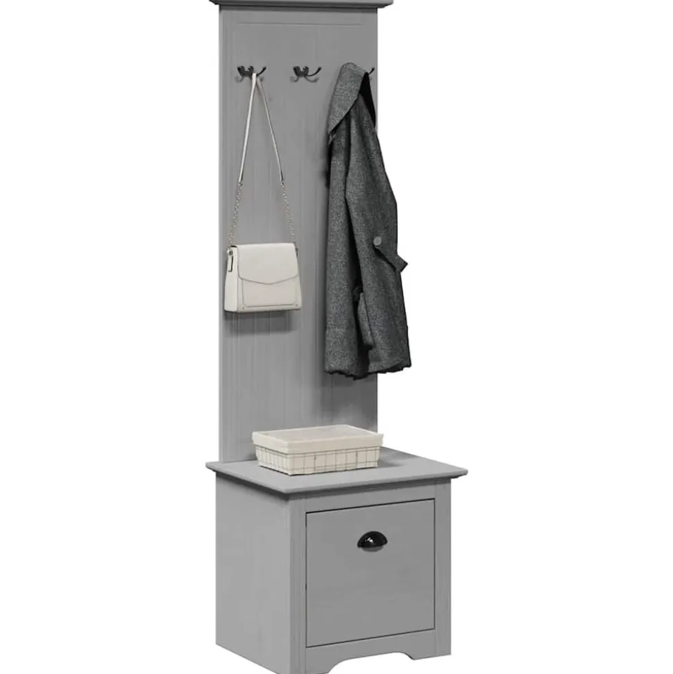 vidaXL Armoire de couloir avec crochets BODO gris 50x40x157 cm