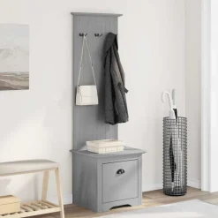 vidaXL Armoire de couloir avec crochets BODO gris 50x40x157 cm