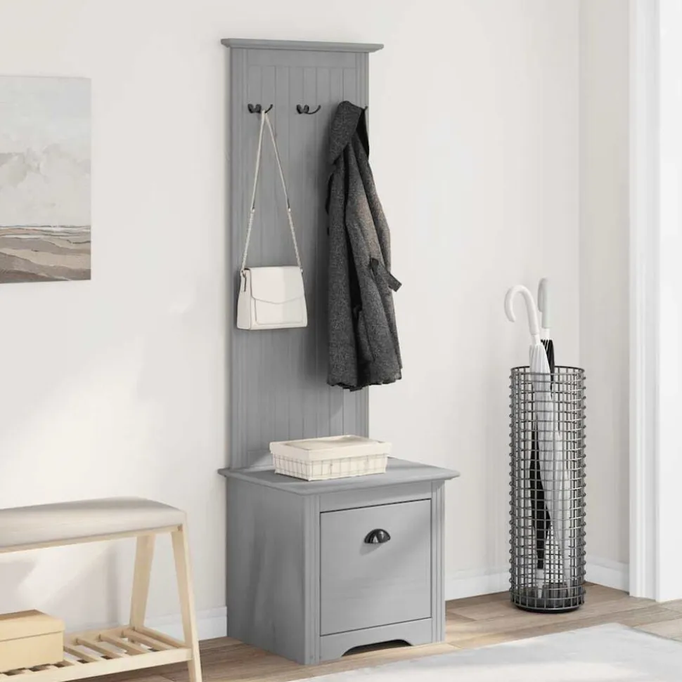 vidaXL Armoire de couloir avec crochets BODO gris 50x40x157 cm