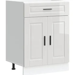 vidaXL Armoire de cuisine Porto blanc brillant bois ingénierie