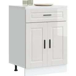 vidaXL Armoire de cuisine Porto blanc brillant bois ingénierie