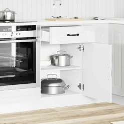vidaXL Armoire de cuisine Kalmar blanc brillant bois ingénierie