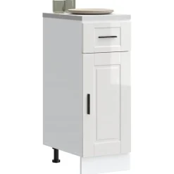 vidaXL Armoire de cuisine Porto blanc brillant bois ingénierie