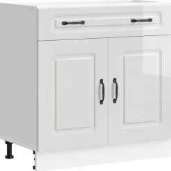 vidaXL Armoire de cuisine Kalmar blanc brillant bois ingénierie