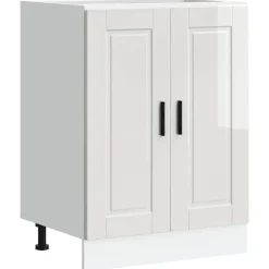 vidaXL Armoire de cuisine Porto blanc brillant bois ingénierie