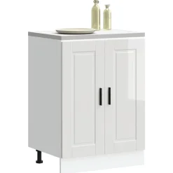 vidaXL Armoire de cuisine Porto blanc brillant bois ingénierie