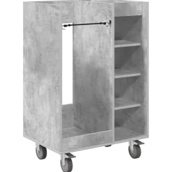 vidaXL Armoire de Golf avec roue Uni Gris béton 65 x 45 x 98 cm