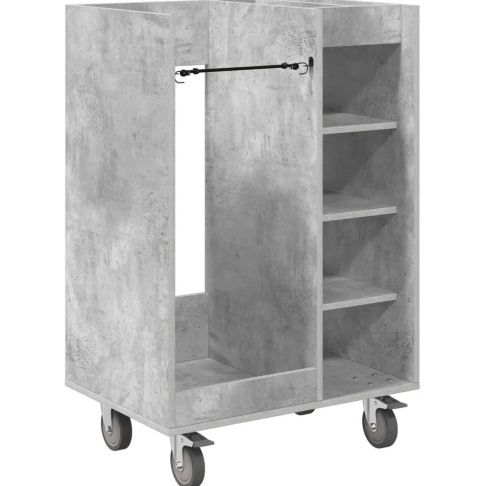 vidaXL Armoire de Golf avec roue Uni Gris béton 65 x 45 x 98 cm