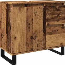 vidaXL Armoire de lavabo de salle de bain vieux bois 65x33x60 cm