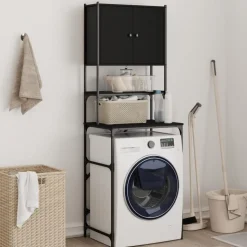 vidaXL Armoire de machine à laver noir 68x48,5x194 cm