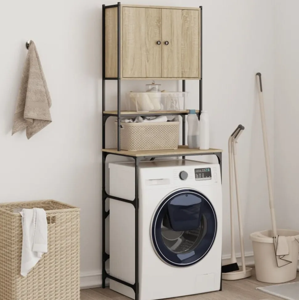 vidaXL Armoire de machine à laver chêne sonoma 68x48,5x194 cm