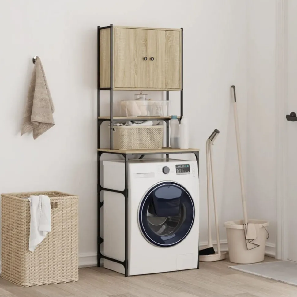 vidaXL Armoire de machine à laver chêne sonoma 68x48,5x194 cm