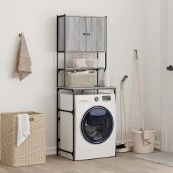 vidaXL Armoire de machine à laver sonoma gris 68x48,5x194 cm