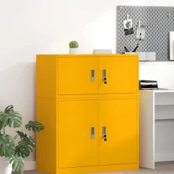 vidaXL Armoire de rangement Jaune moutarde 90 x 40 x 40 cm Acier