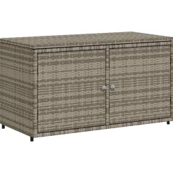 vidaXL Armoire de rangement jardin gris 110x55x60,5 cm résine tressée