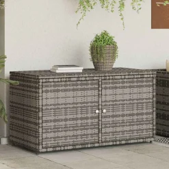 vidaXL Armoire de rangement jardin gris 110x55x60,5 cm résine tressée