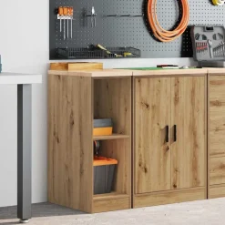 vidaXL Armoire de rangement de garage chêne artisanal bois de pin