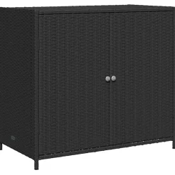 vidaXL Armoire de rangement de jardin noir 83x45x76 cm résine tressée