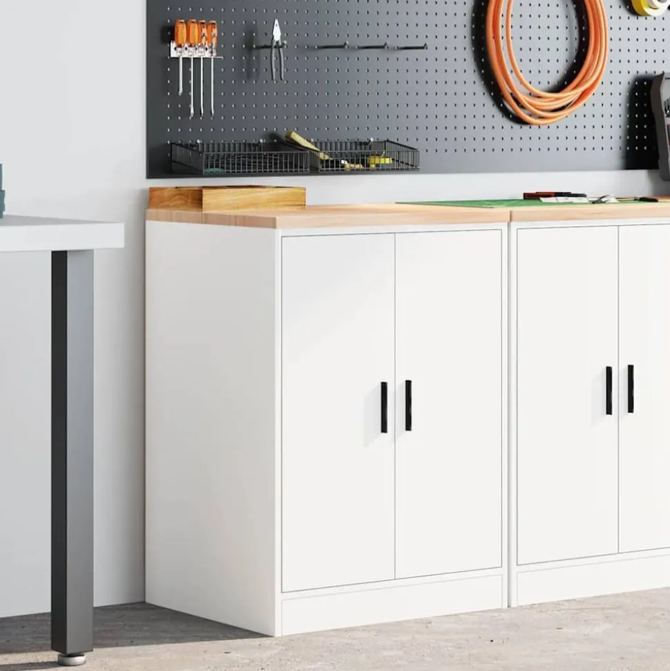 vidaXL Armoire de rangement de garage blanc 60x51x85 cm bois de pin