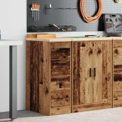 vidaXL Armoire de rangement de garage vieux bois 30x51x85 cm bois pin
