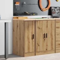 vidaXL Armoire de rangement de garage chêne artisanal bois de pin
