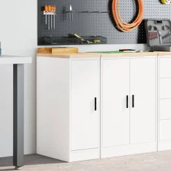 vidaXL Armoire de rangement de garage blanc 30x51x85 cm bois de pin