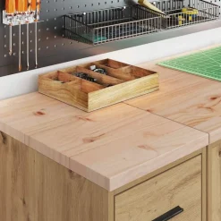 vidaXL Armoire de rangement de garage chêne artisanal bois de pin