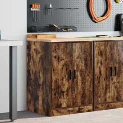 vidaXL Armoire de rangement de garage chêne fumé 60x51x85 cm bois pin